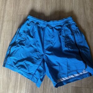Lululemon Blue athletic dot Men's Shorts elastic waist medium